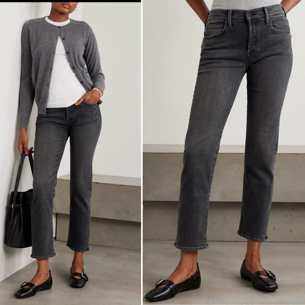 Mother The Smarty Pants Hover Jeans in Vroom Black Acid Wash